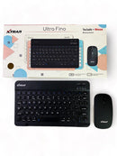 Kit Teclado e Mouse Bluetooth Colorido Ultra Fino