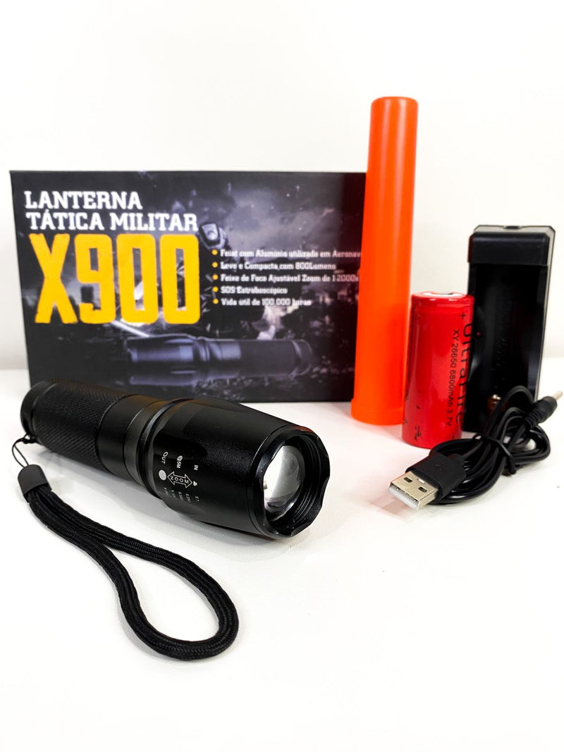 Lanterna Portátil Led Recarregável X900
