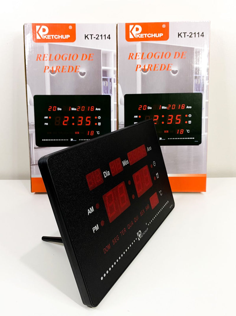 Relógio Led Digital de Parede Ketchup KT-2114