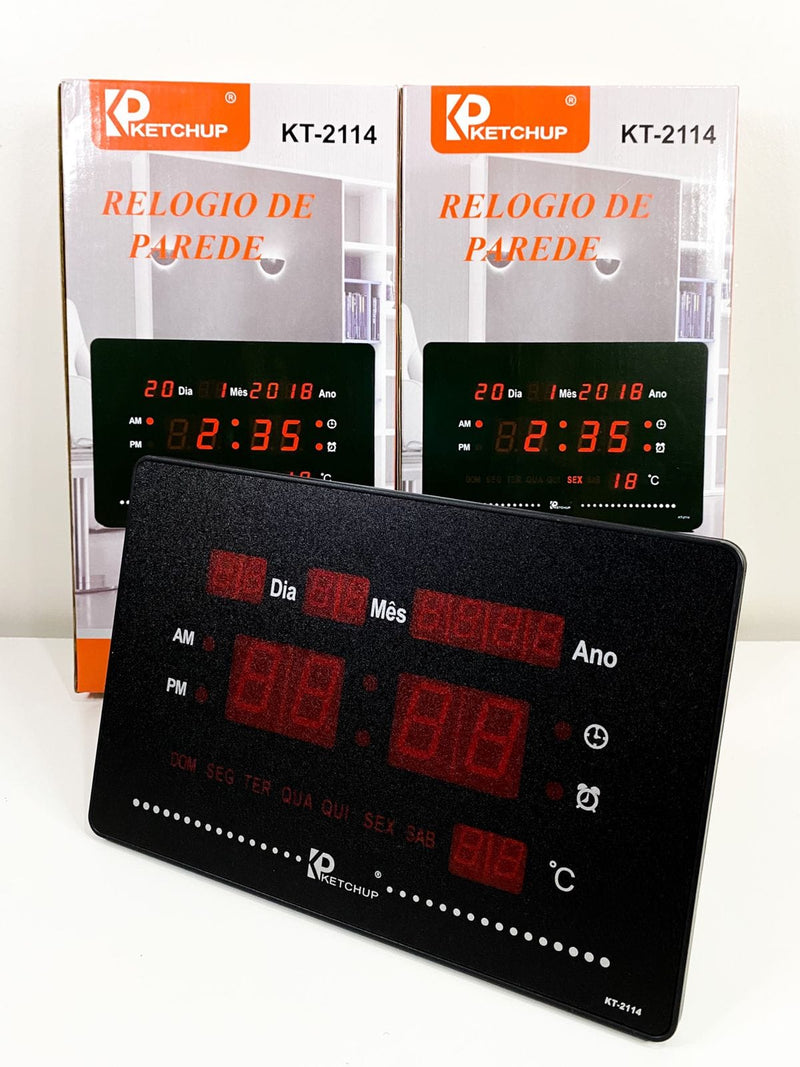 Relógio Led Digital de Parede Ketchup KT-2114