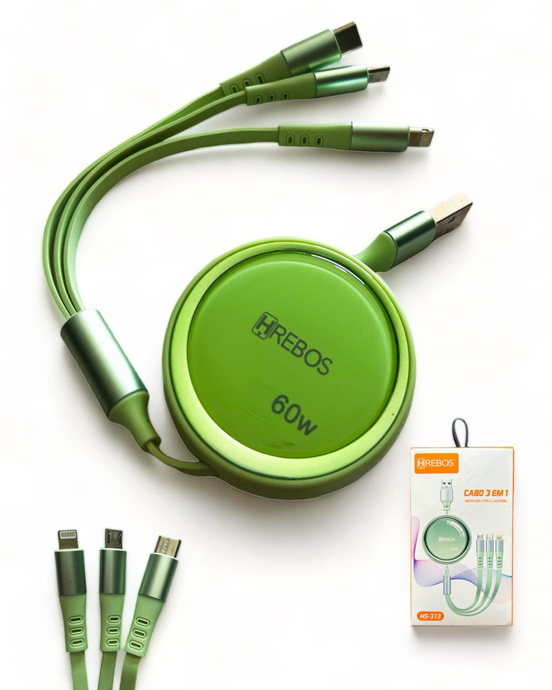 Cabo USB 3 em 1 GOLD