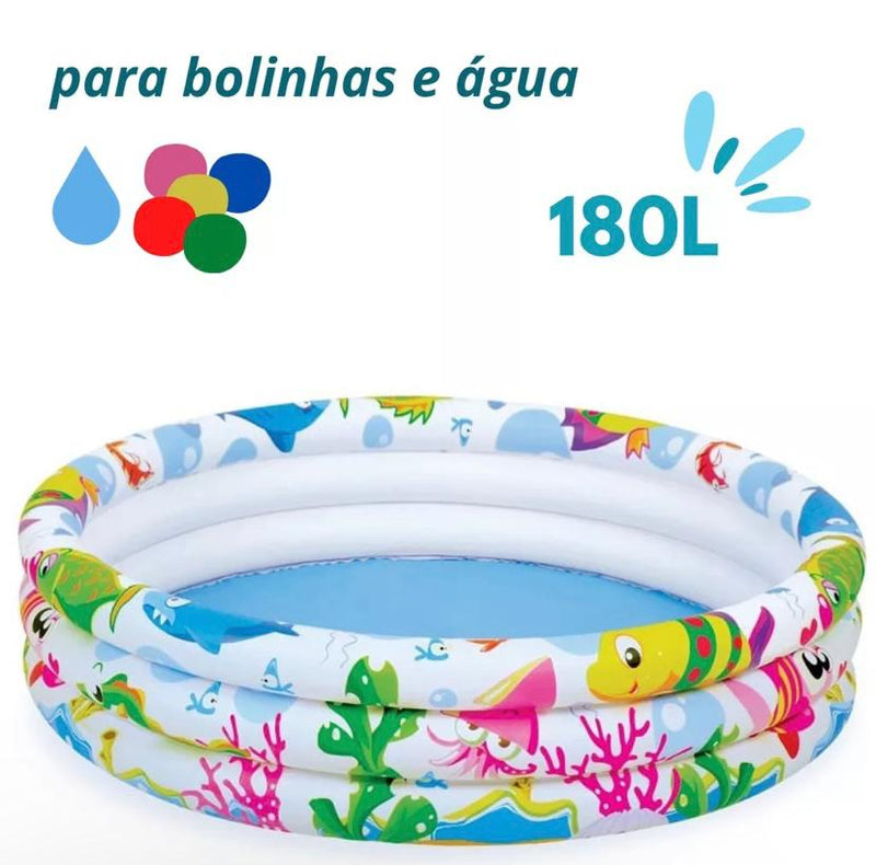 Piscina Infantil 3 Anéis 180L