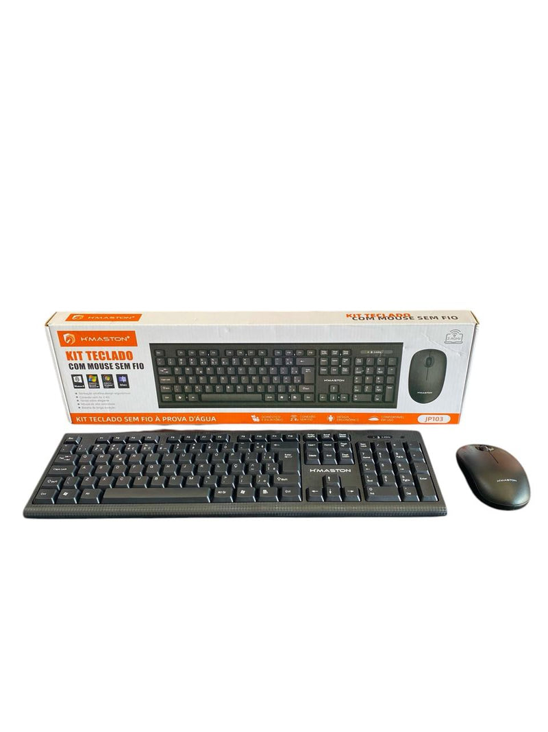 KIT TECLADO E MOUSE SEM FIO PADRÃO HMASTON JP103