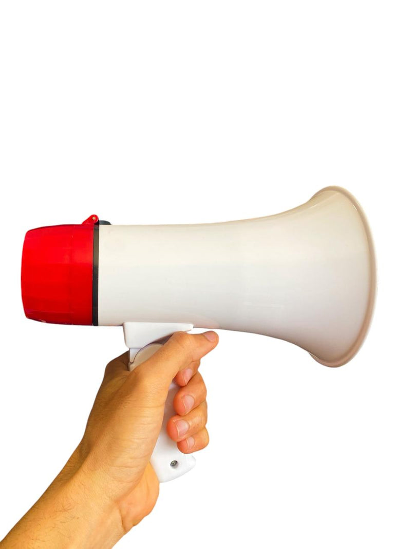 Megafone Recarregável Com Sirene e Gravador