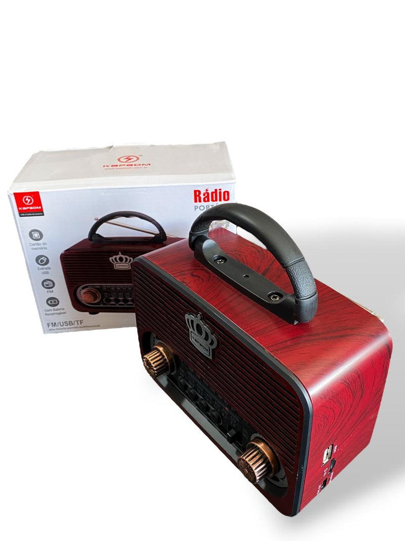 RÁDIO RETRÔ CLÁSSICO PORTÁTIL KAPBOM KA-3179