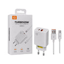 CARREGADOR TURBO 25W USB-C + USB-A