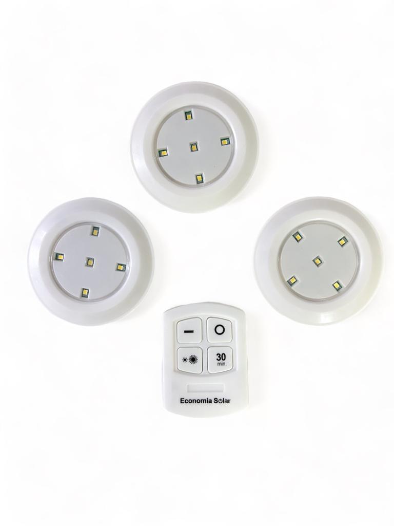 Kit 3 Lâmpadas Led Com Controle Sem Fio