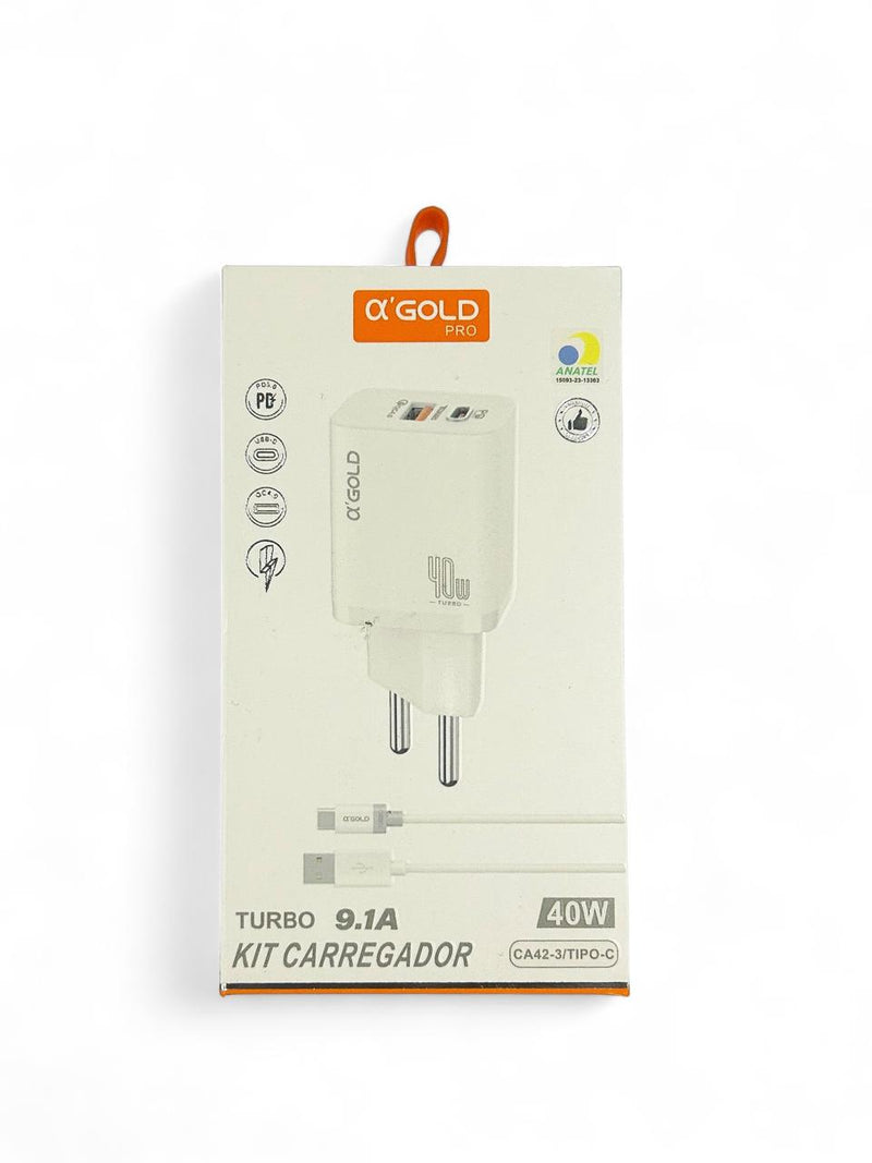 Carregador Tipo C Turbo 40W 9.1A