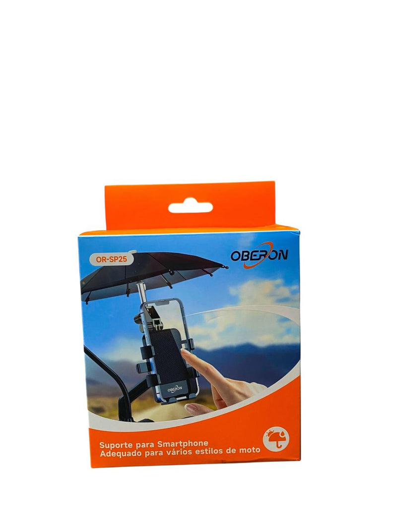 SUPORTE DE CELULAR PARA MOTO COM MINI GUARDA CHUVA OBERON OR-SP25