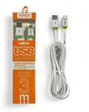 Cabo de Dados Para Android e IOS 3 Metros