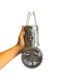 LAMPIÃO LANTERNA LED COM VENTILADOR USB E ENERGIA SOLAR