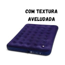 COLCHÃO DE AR INFLÁVEL CASAL COM INFLATOR FOLE EMBUTIDO