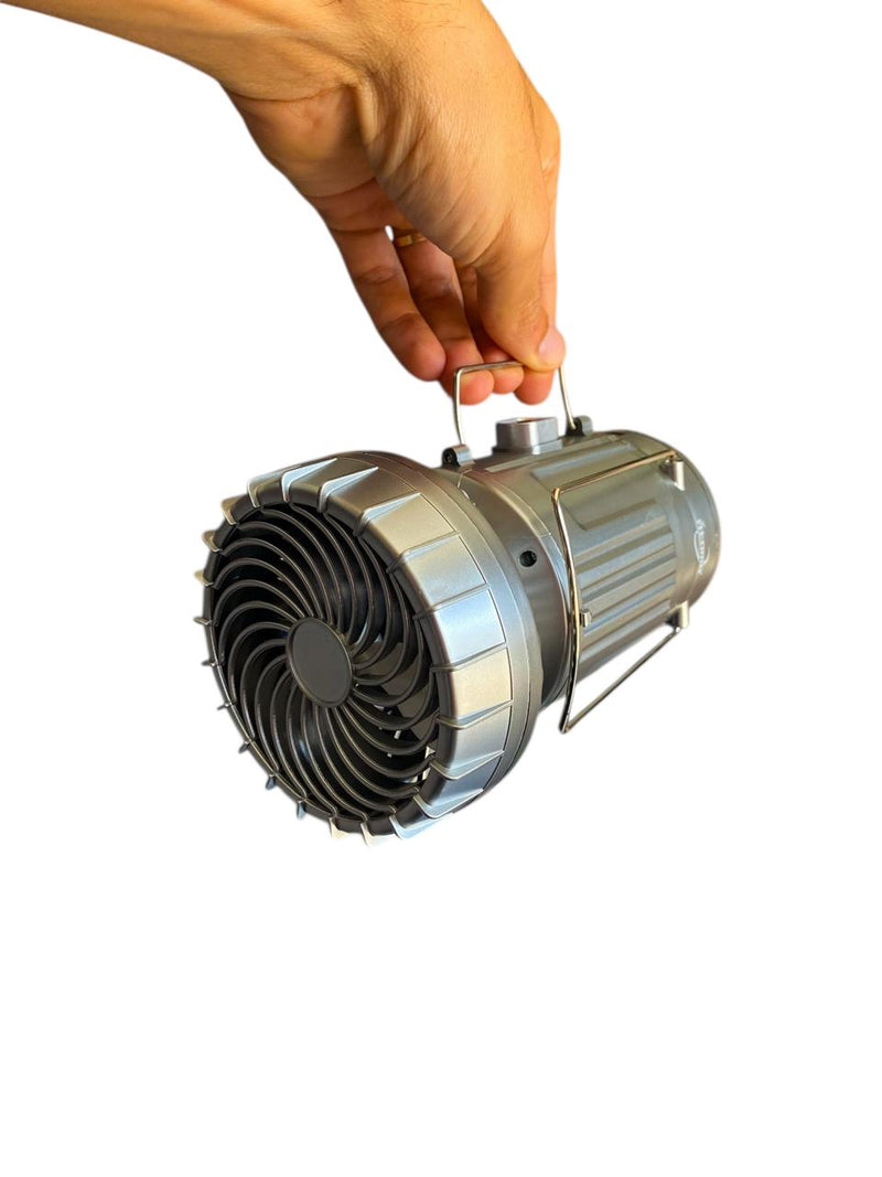 LAMPIÃO LANTERNA LED COM VENTILADOR USB E ENERGIA SOLAR