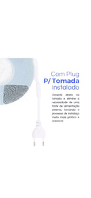 FITA DE LED 10 METROS BRANCO QUENTE TOMADA 220V