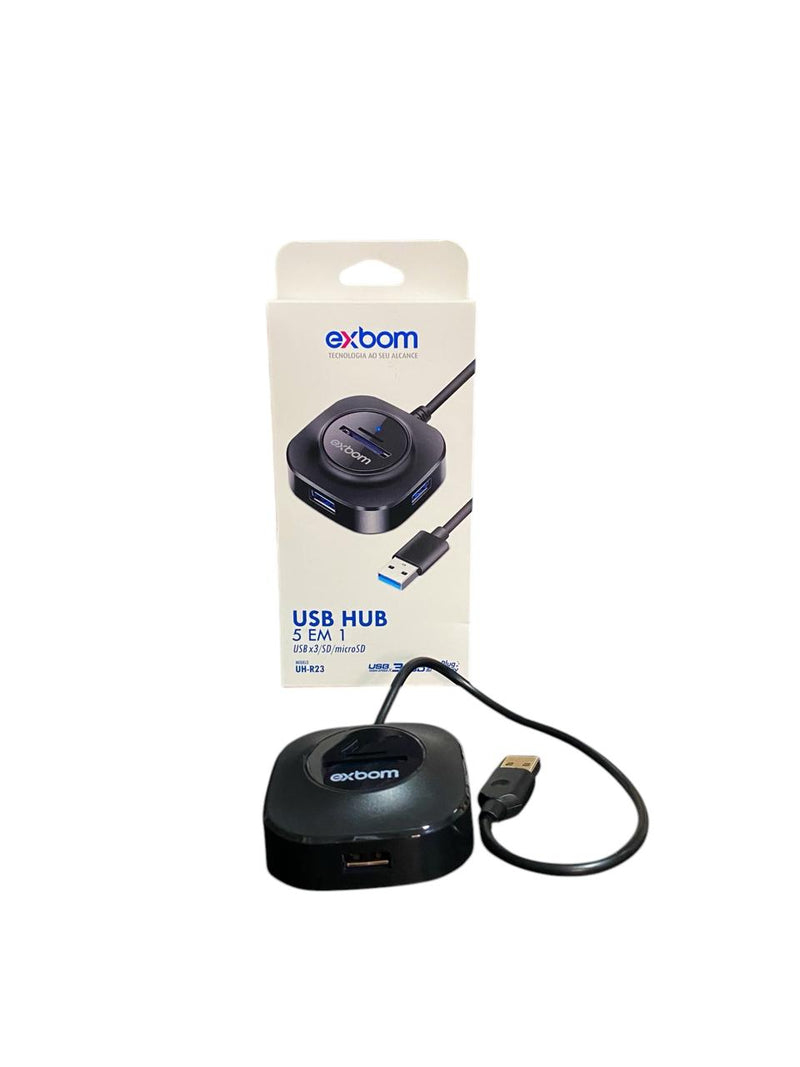 HUB 3 EM 1 USB/SD/MICROSD EXBOM UH-R23
