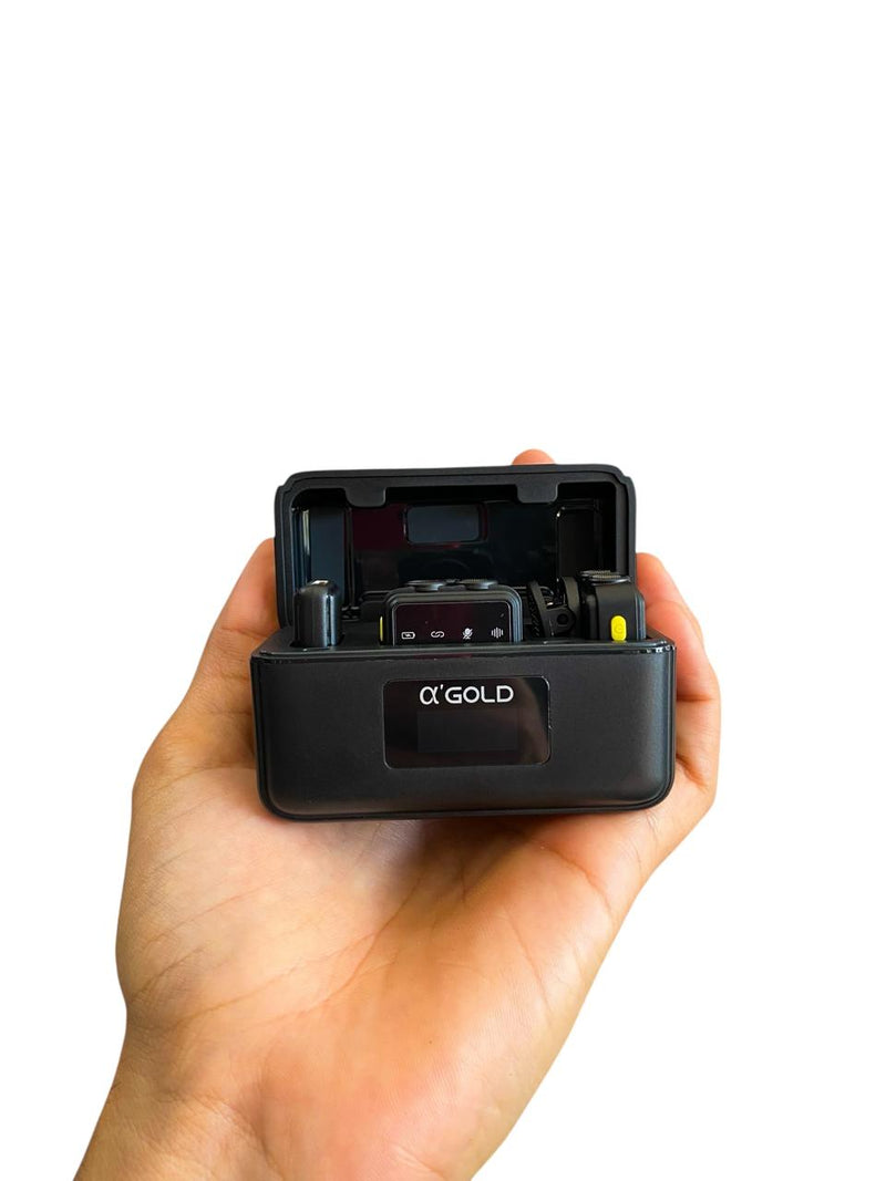 PAR DE MICROFONES LAPELA GOLD MCF-27 TIPO C MAGNÉTICO COM REDUÇÃO DE RUÍDO