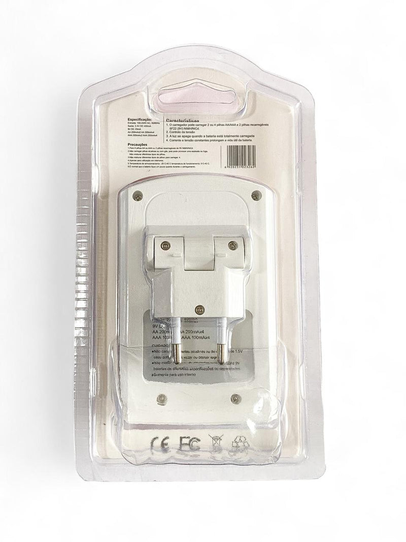 Kit Carregador Com Pilhas Recarregáveis