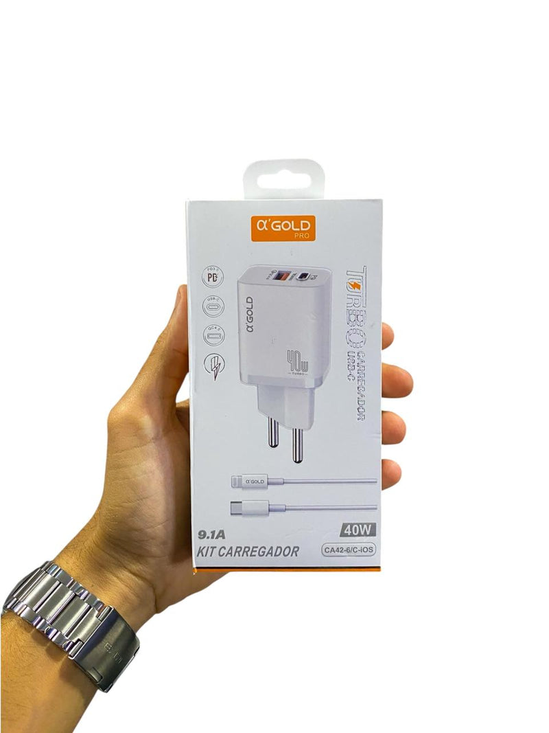 CARREGADOR TURBO 9.1A TIPOC / IOS GOLD CA42-6