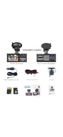 CÂMERA VEICULAR HD 3 CANAIS COM SD 32G