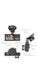 CÂMERA VEICULAR HD 3 CANAIS COM SD 32G