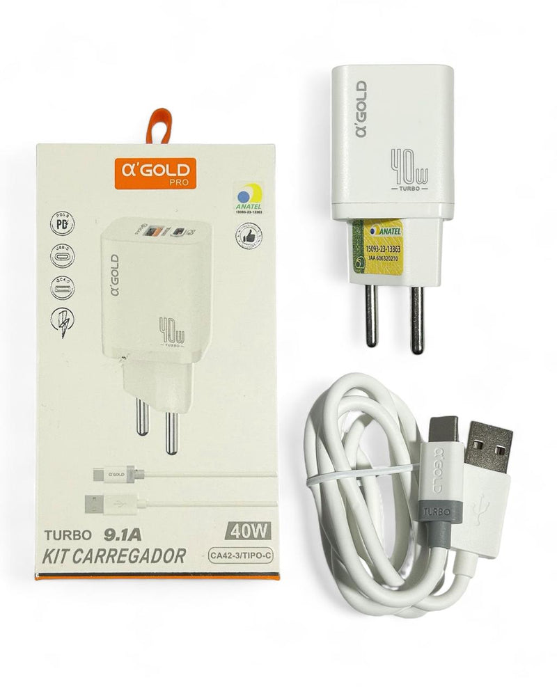 Carregador Tipo C Turbo 40W 9.1A